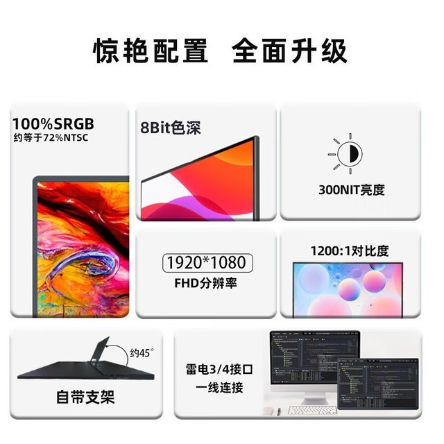 【手慢无】100Hz高刷 EIMIO 18.5英寸便携显示器跌至799元