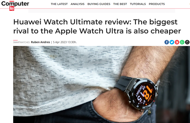 外媒：华为WATCH Ultimate是Apple Watch Ultra最大的竞争对手