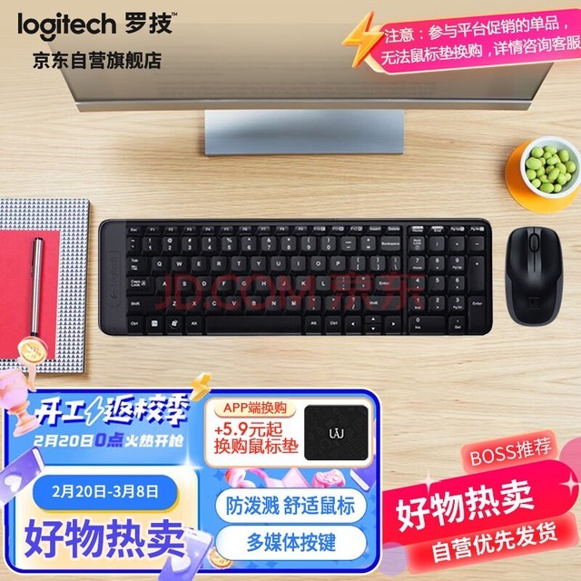 ޼LogitechMK220 װ ߼װ 칫װ  ýװ 2.4G ɫ