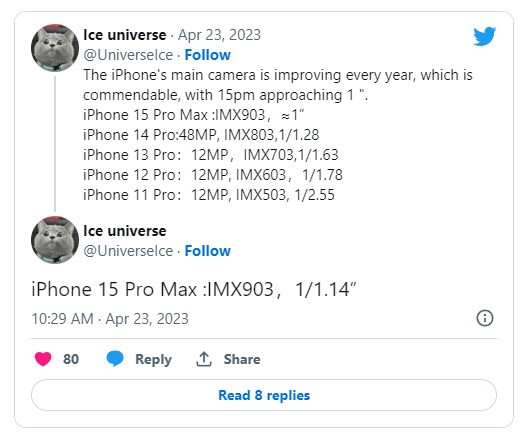 iPhone 15 Pro Max升级4800万像素摄像头，尺寸比14还要大