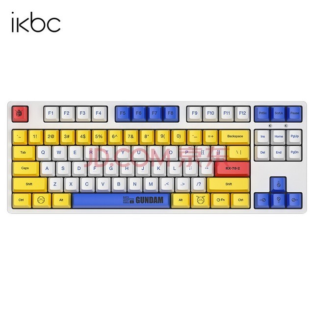 ikbc键盘机械键盘无线高达联名游戏电竞樱桃键盘红茶青轴键盘电脑办公人体工学键盘 C200有线87键 红轴