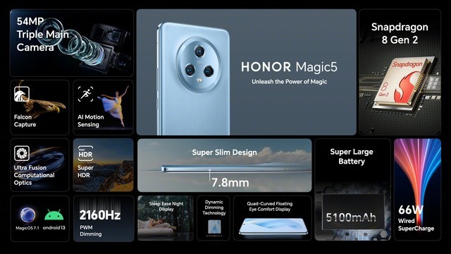 荣耀Magic5系列正式发布 荣获DXOMARK摄像头和屏幕第一名