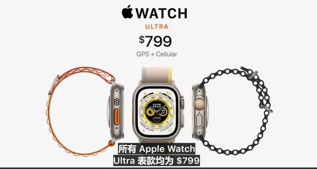 Apple Watch Ultra发布：49mm大表盘 799美元 比iPhone 14还贵 