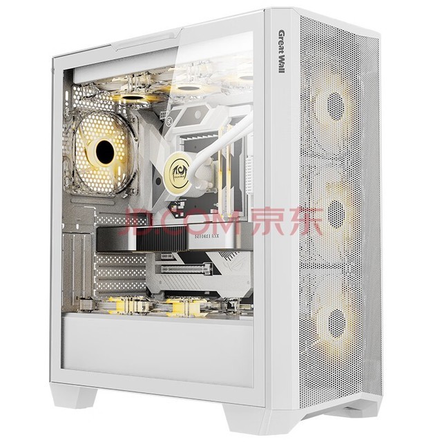 长城（Great Wall）隐刃H513W白色电脑机箱（E-ATX主板/玻璃侧透/360水冷位/9风扇位/金属面板/4090显卡）