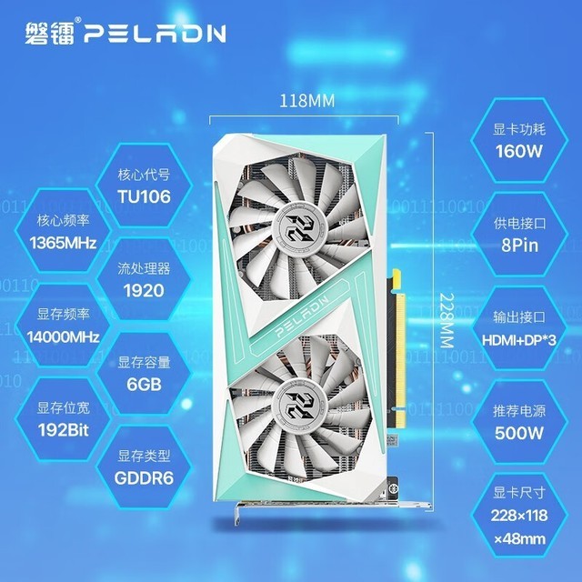 【手慢无】6G GDDR6显存+双风扇散热!磐镭 rtx2060显卡限时特惠150元