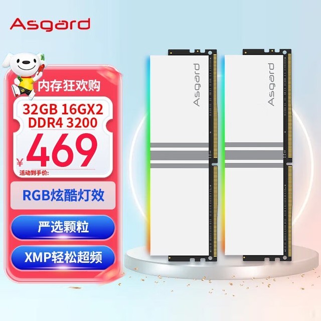阿斯加特 女武神·瓦尔基里 2×16GB DDR4 3200