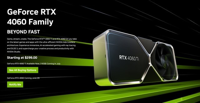 国行2399元起！英伟达宣布RTX 4060显卡6月29日推出