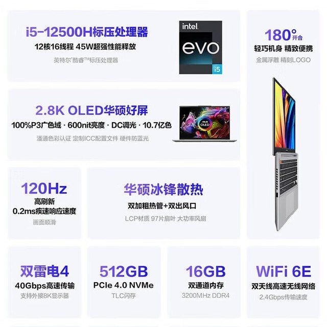  [Slow in hand] ASUS Fearless 15 i5-13500H Laptop is available at a price of 3488 yuan for a limited time
