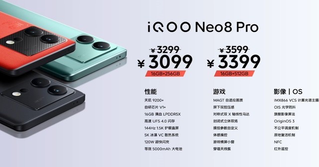 2299元起！iQOO Neo8系列新机正式发布