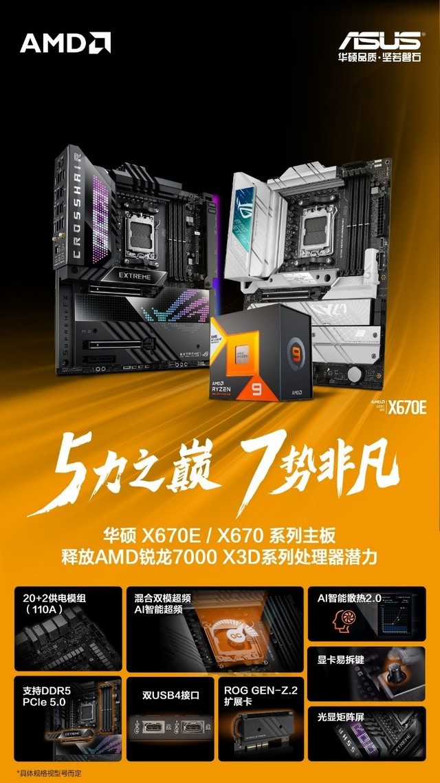 华硕X670/X670E主板BIOS就绪 支持锐龙7000X3D