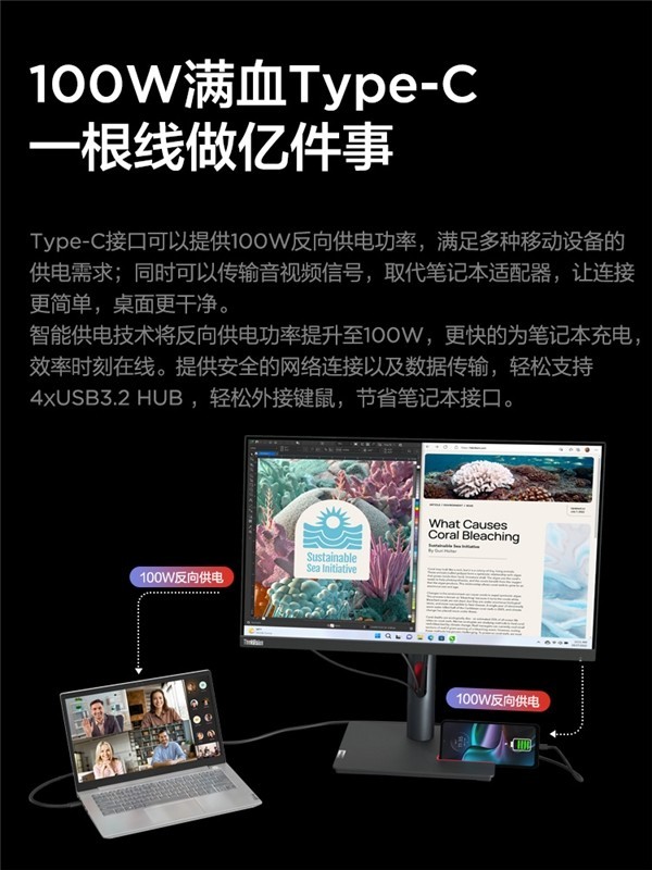 һ̨ʾ㶨ճ  ThinkVisionֳ칫¿ʾ