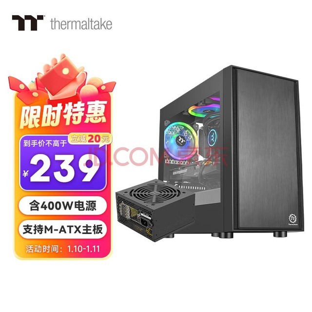 TtThermaltakeF1 Դװ̨ʽ400WԴ/֧M-ATX/ֱ֧/͸/U3