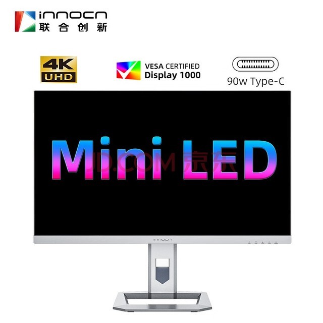 联合创新（INNOCN）27英寸4K MiniLED显示器 自动感光 爱眼Type-C 90W 旋转升降HDR1000设计师电脑显示屏 M2U