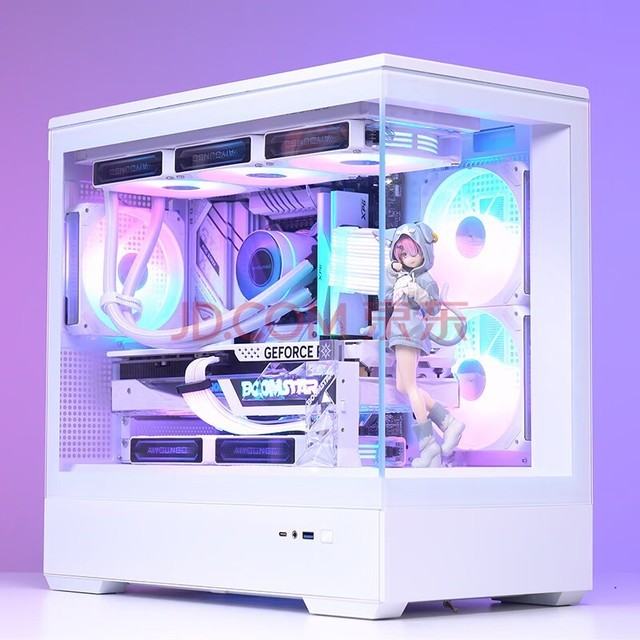  Aigo Starshine white game computer desktop mainframe box supports 360 water-cooled aquarium/M-ATX motherboard/four side quick disassembly/270 ° sea view room