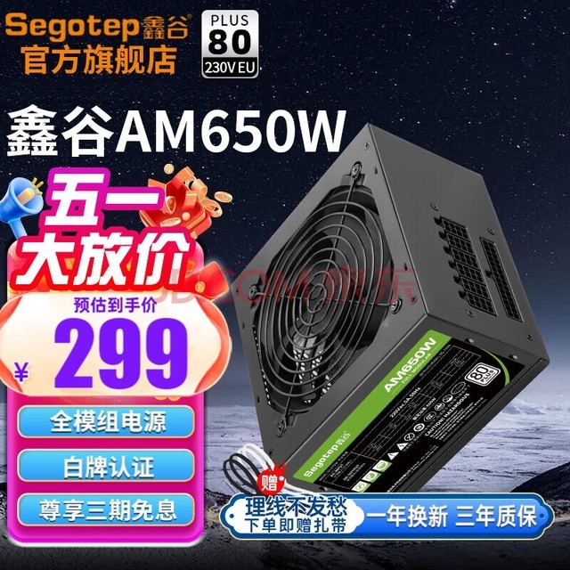 鑫谷(Segotep)电源 GM650W台式机电源模组电脑组件主机机箱 白牌全模AM650W