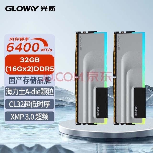 Gloway32GB(16GBx2)װ DDR5 6400 ̨ʽڴ RGBϵ ʿA-die CL32