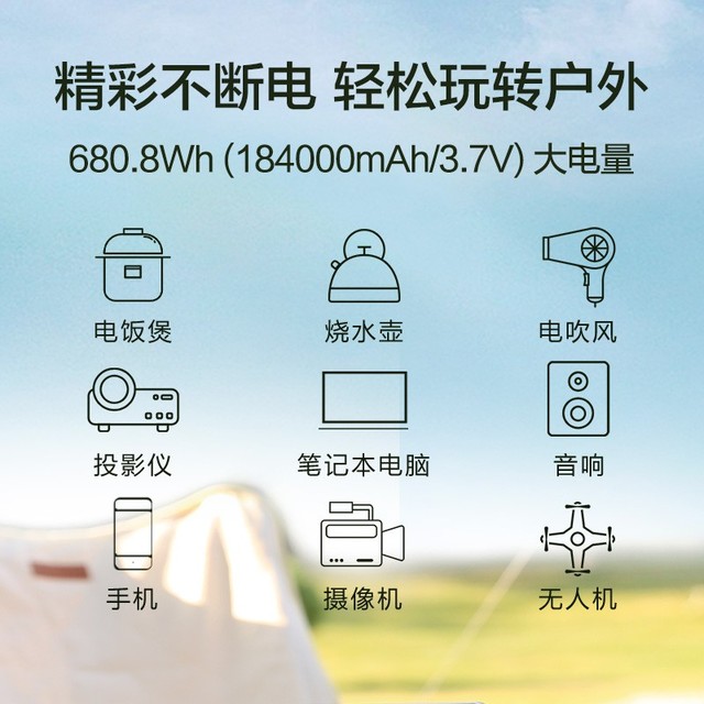 【手慢无】省500元!京东京造 户外600w移动电源仅1699元