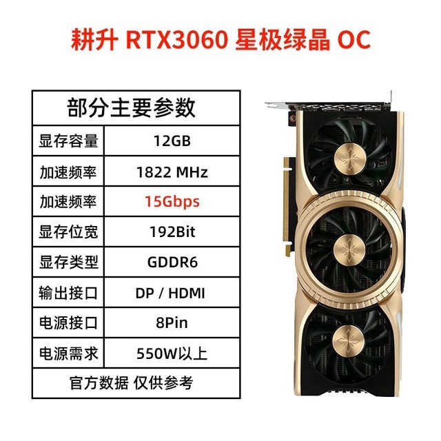 【手慢无】显卡界的金轮翡翠!耕升RTX3060游戏显卡2569元