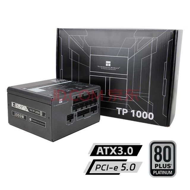 Thermalright(利民)  额定1000W TR-TP1000 ATX3.0电源 白金全模组 原生PCIE5.0 全日系电解电容 14CM小机身