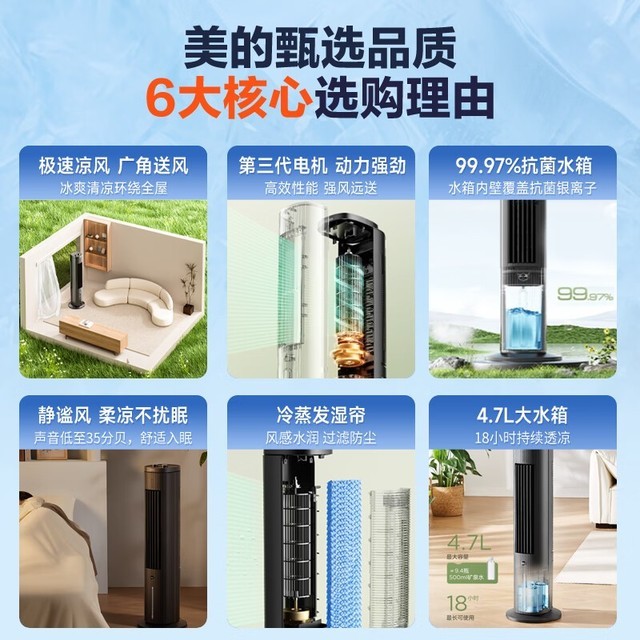 手慢无美的家用冷风扇塔扇大降价啦仅售309元