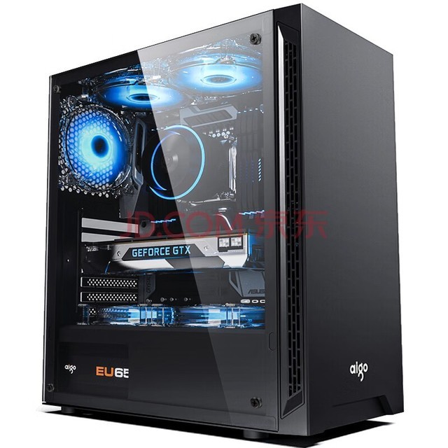  Aigo A15 black desktop computer main box supports ATX main board/USB3.0/left transparent/240 cold exhaust/wide body chassis