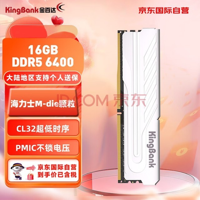 ٴKINGBANKʰ ̨ʽڴ16GB 6400 DDR5  ʿ C32