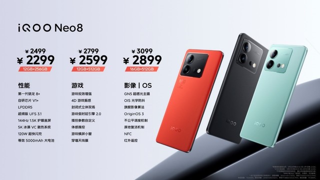 iQOO Neo8系列正式开售，2299元起即可入手
