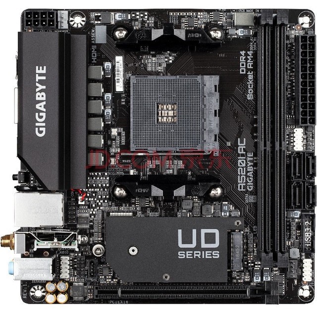 技嘉(gigabyte)a520i ac迷你itx主板支持cpu 5600g 3600 amd a520