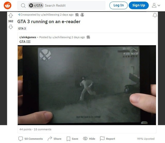 Reddit网友分享在电子墨水屏阅读上玩《光环：无限》等游戏