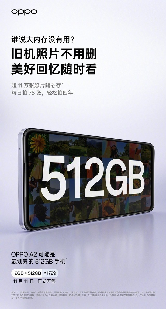 ռ512GBڴ棡OPPO A2ߣ1111տ