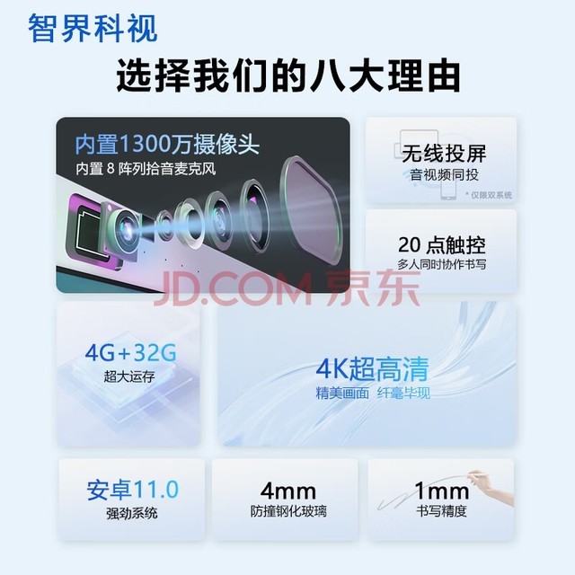 智界科视 智能会议教学触摸一体机多媒体智慧显示屏 配置升级