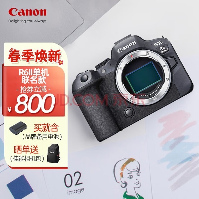 佳能（Canon） EOSR6二代全画幅高端专业微单数码照相机视频直播高清相机 R6二代单机身+eos包 联名款（不含镜头）