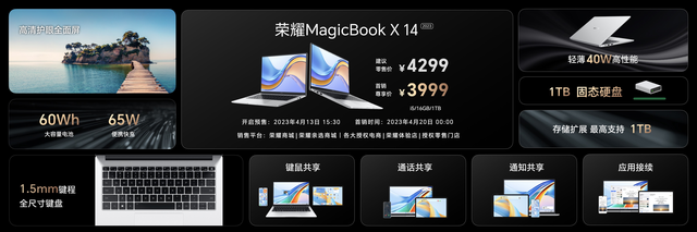 ǻ۸ܣҫMagicBook 14ϵ2023 Żݼ4999Ԫ