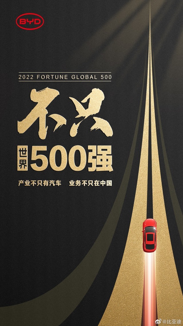 比亚迪上榜世界500强，已官宣停产燃油车 
