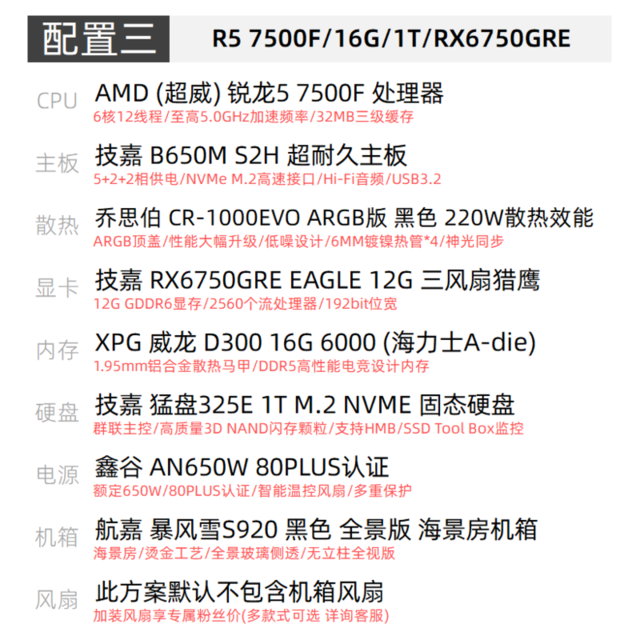 ޡAMD5 7500F+RX6750GREϷؼ4788Ԫ