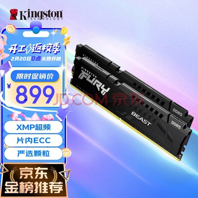 ʿ (Kingston) FURY 32GB(16G2)װ DDR5 6000 ̨ʽڴ BeastҰϵ 