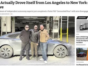 特斯拉完成全球首次FSD跨洲直通挑战：洛杉矶至纽约全程零干预