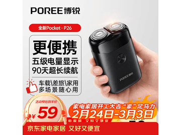 飞科博锐剃须刀京东专享，满1元9折仅59.31元